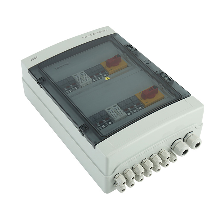 IP66 Solar DC Combiner Box 6 Llinynnol Mewnbwn 2 Llinynnol Allbwn