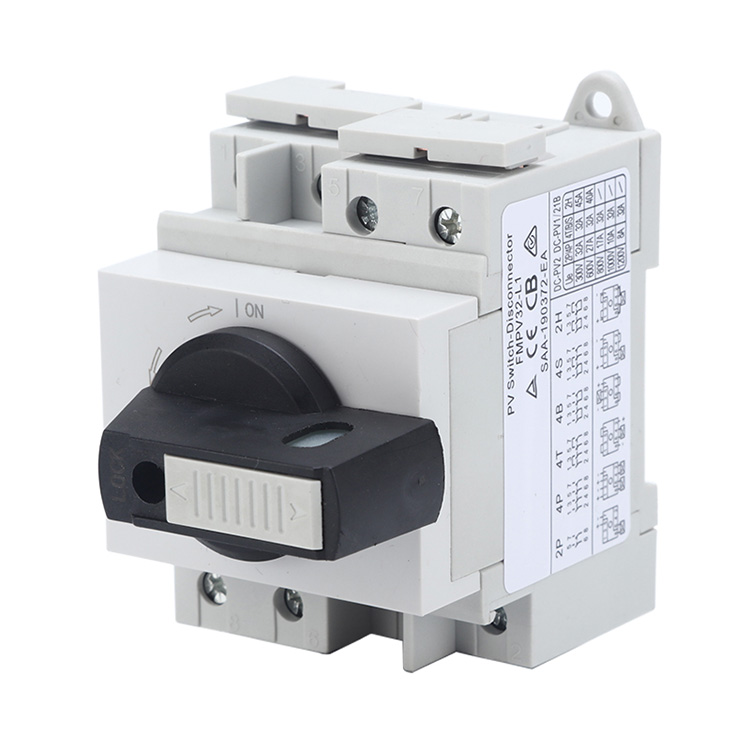 Switsh Ynysydd DC clo Padlockable Din Rail